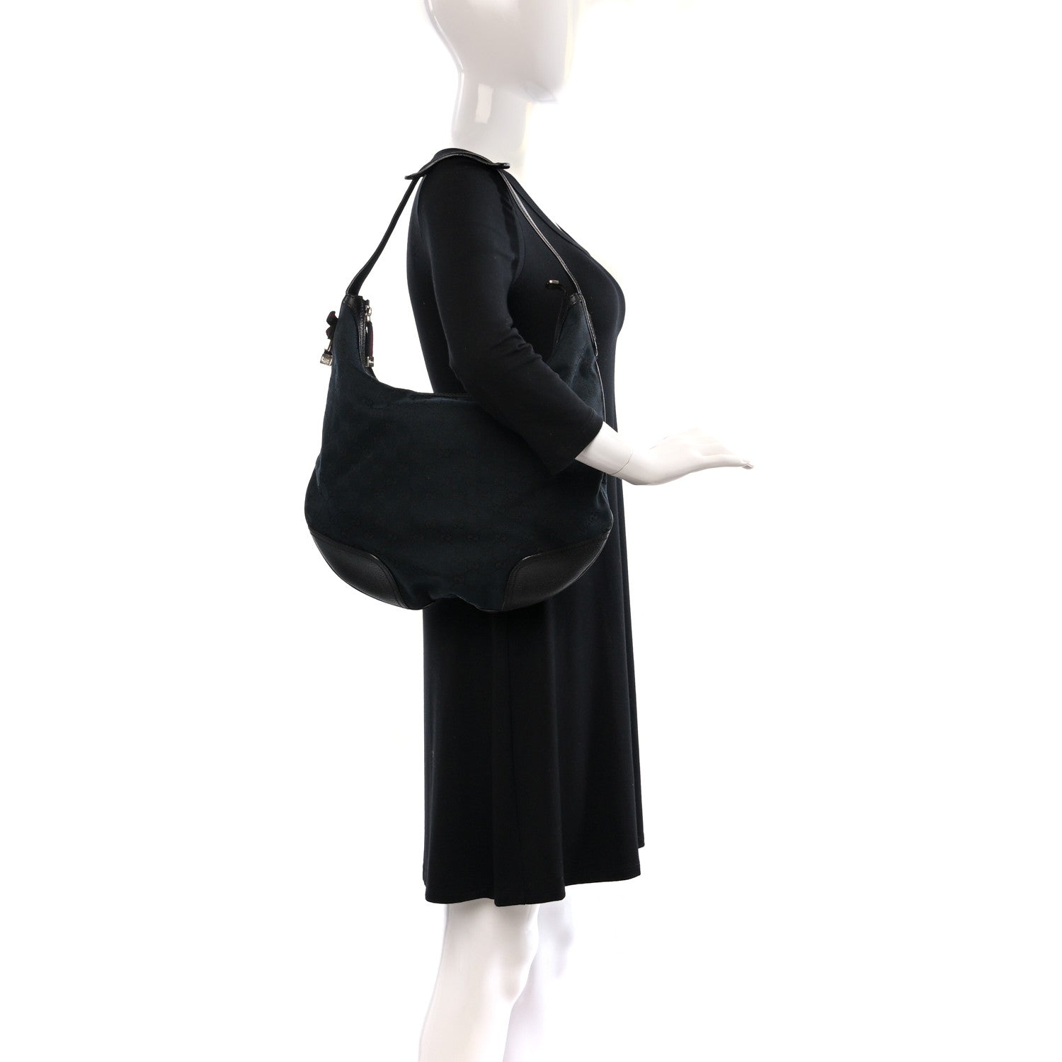 Gucci Monogram Large Princy Hobo Black 2 of 9