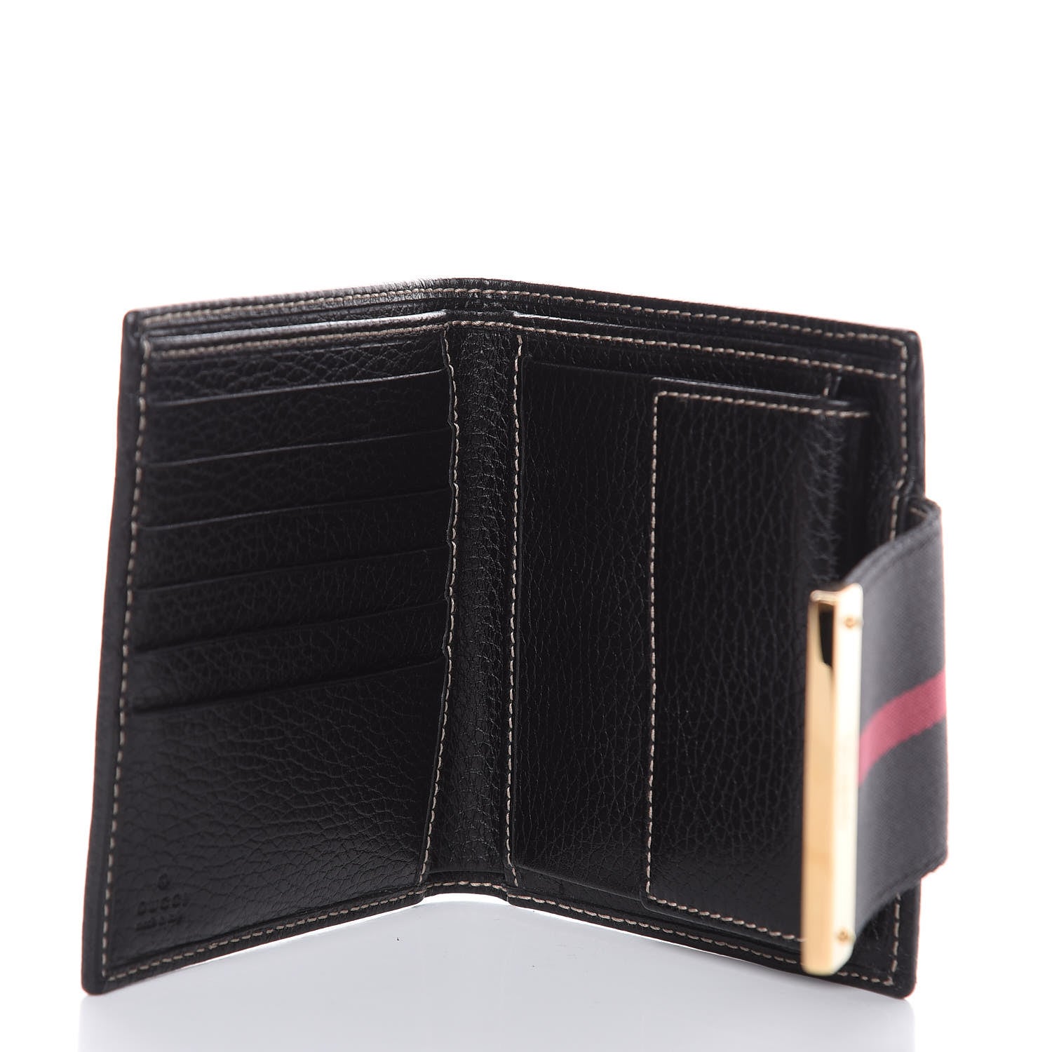 Gucci Monogram Web French Flap Wallet Black 5 of 10