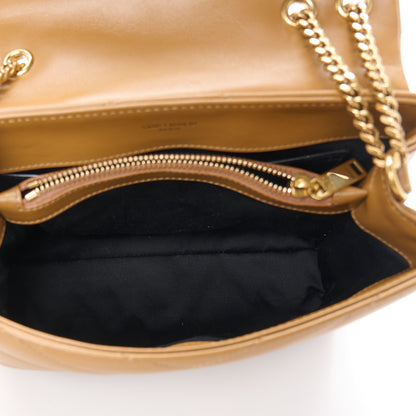 Saint Laurent Calfskin Y Quilted Monogram Small Loulou Chain Satchel Dark Natural 5 of 11