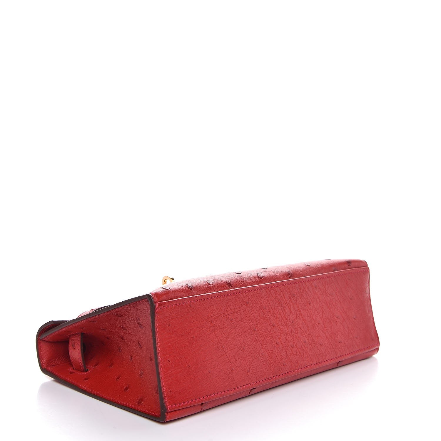 Hermes Ostrich Kelly Pochette Rouge Vif 5 of 35
