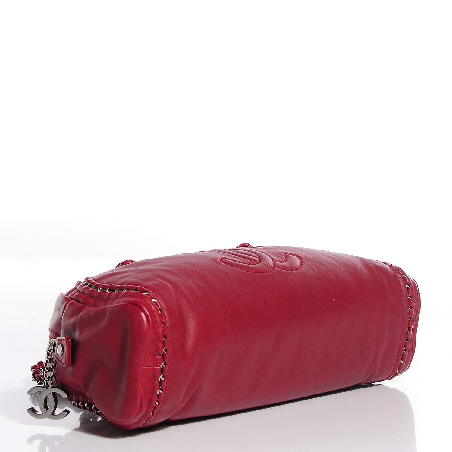 Chanel Smooth Calfskin Petit Luxe Ligne Bowler Red 4 of 7