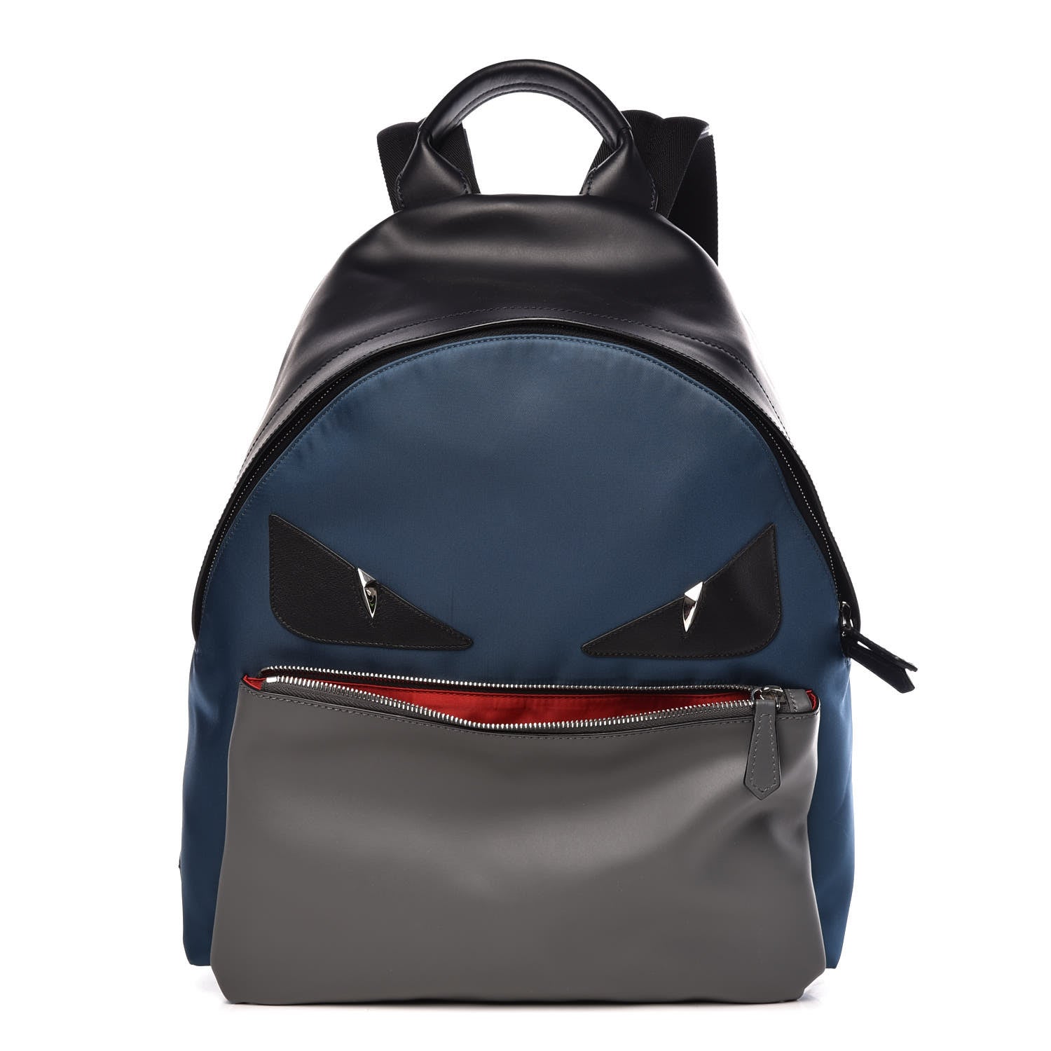 Fendi Nylon Vitello Elite Bag Bug Backpack Marine Acciao 1 of 12