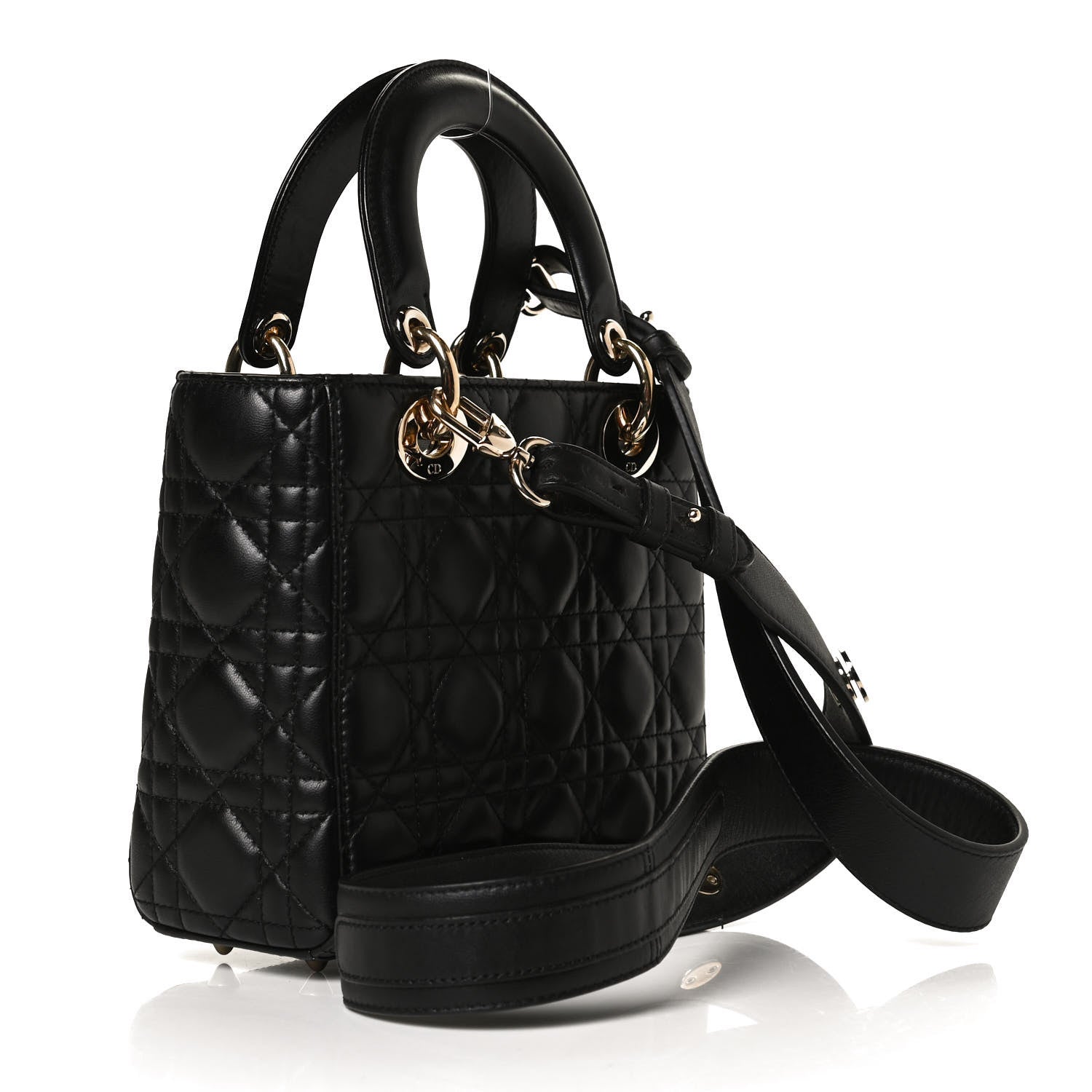 Christian Dior Lambskin Cannage Small Lucky Badges My Lady Dior Black 3 of 13