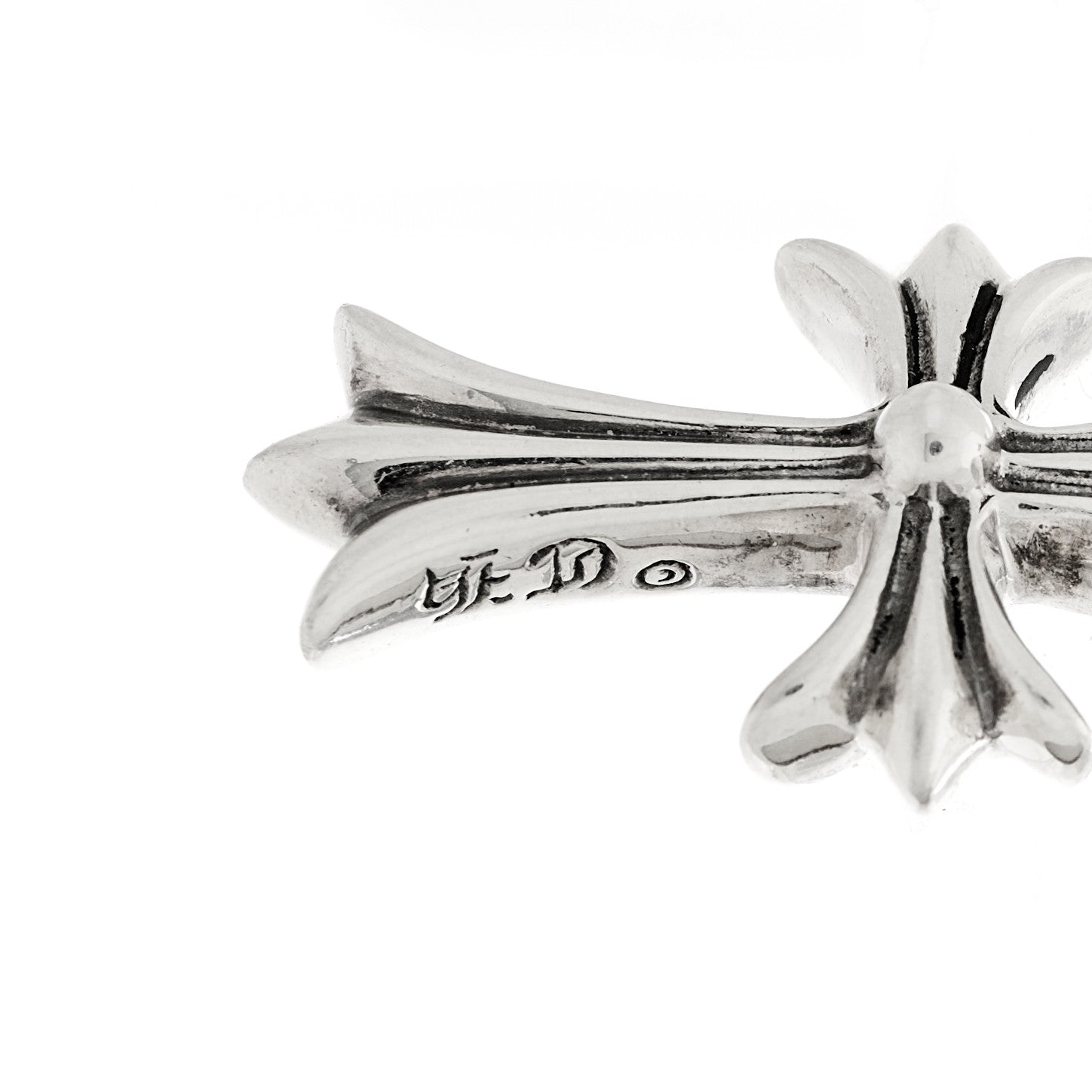 Chrome Hearts Sterling Silver Diamond CH Cross Pendant 1823745