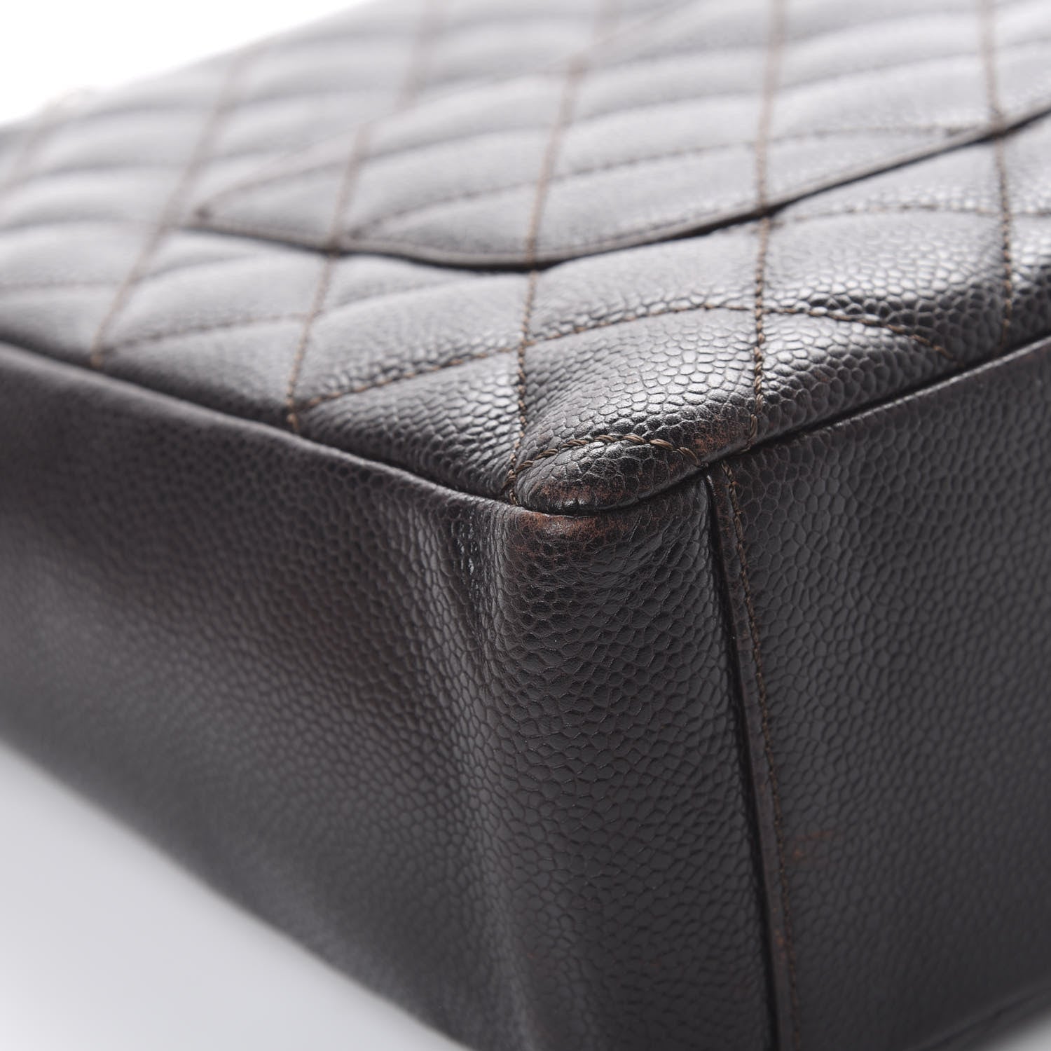 Chanel Caviar Petit Shopping Tote PST Dark Brown 11 of 15
