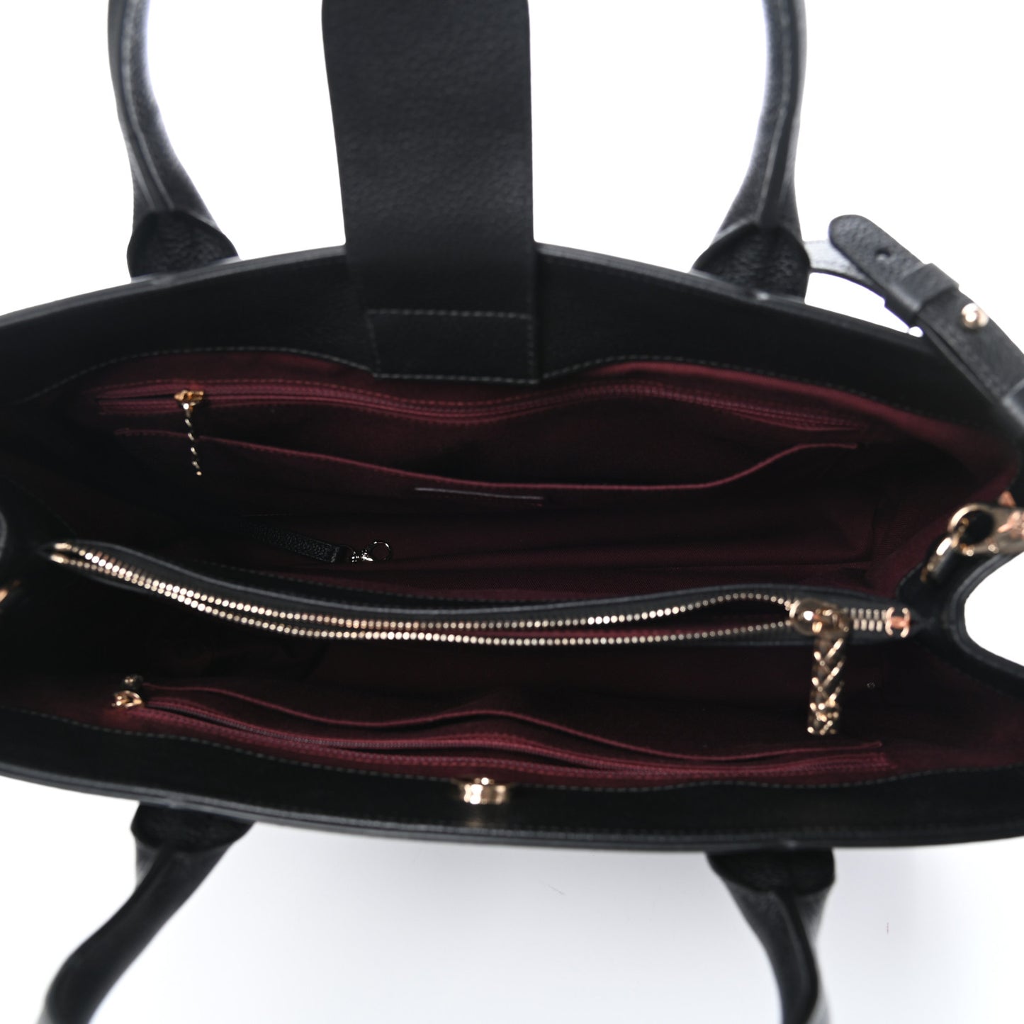Grained Calfskin Medium Neo Executive Shopper Tote Black