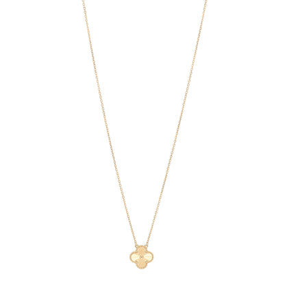 Van Cleef & Arpels 18K Yellow Gold Guilloche Vintage Alhambra Pendant Necklace 1 of 5