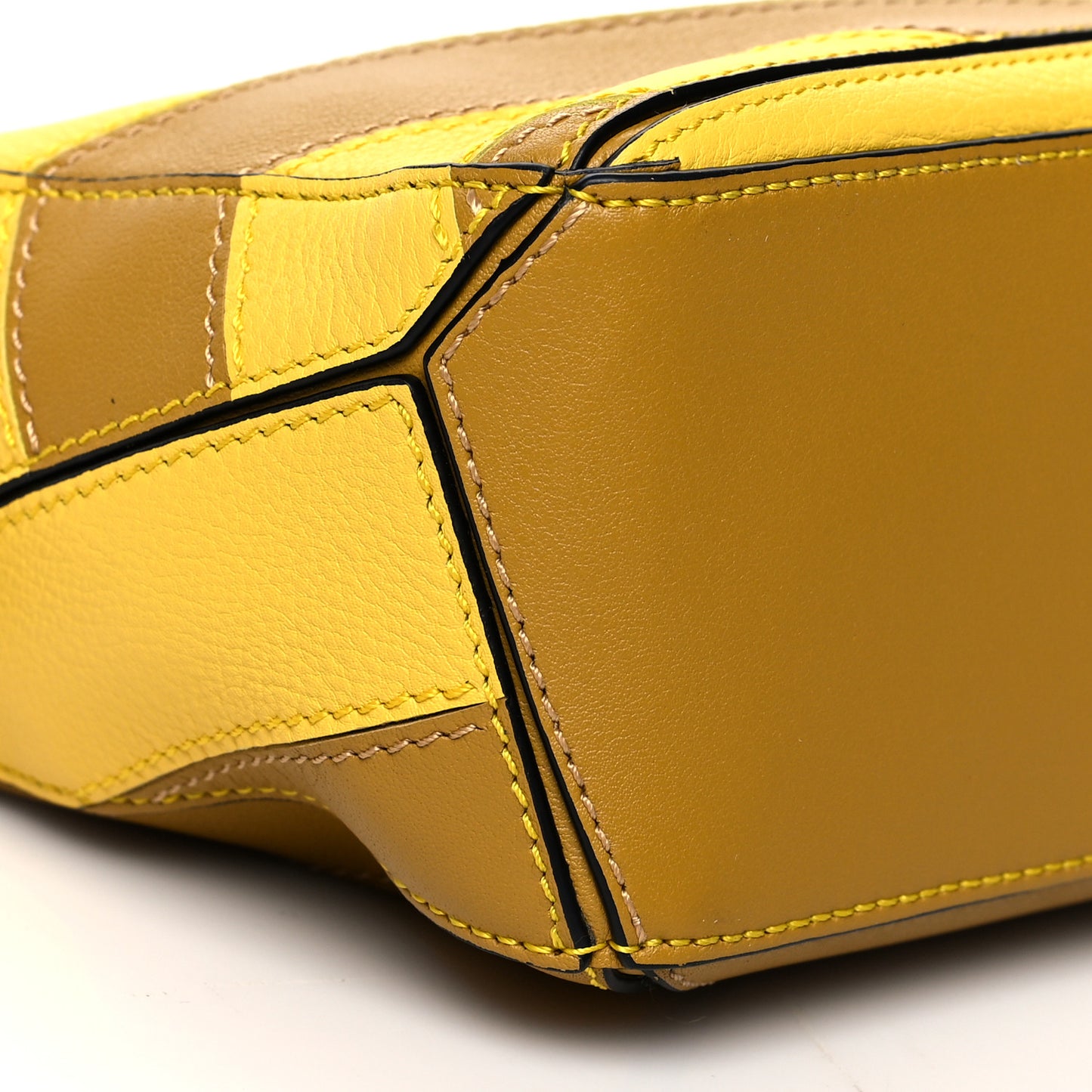 Calfskin Rugby Mini Puzzle Bag Yellow Ochre