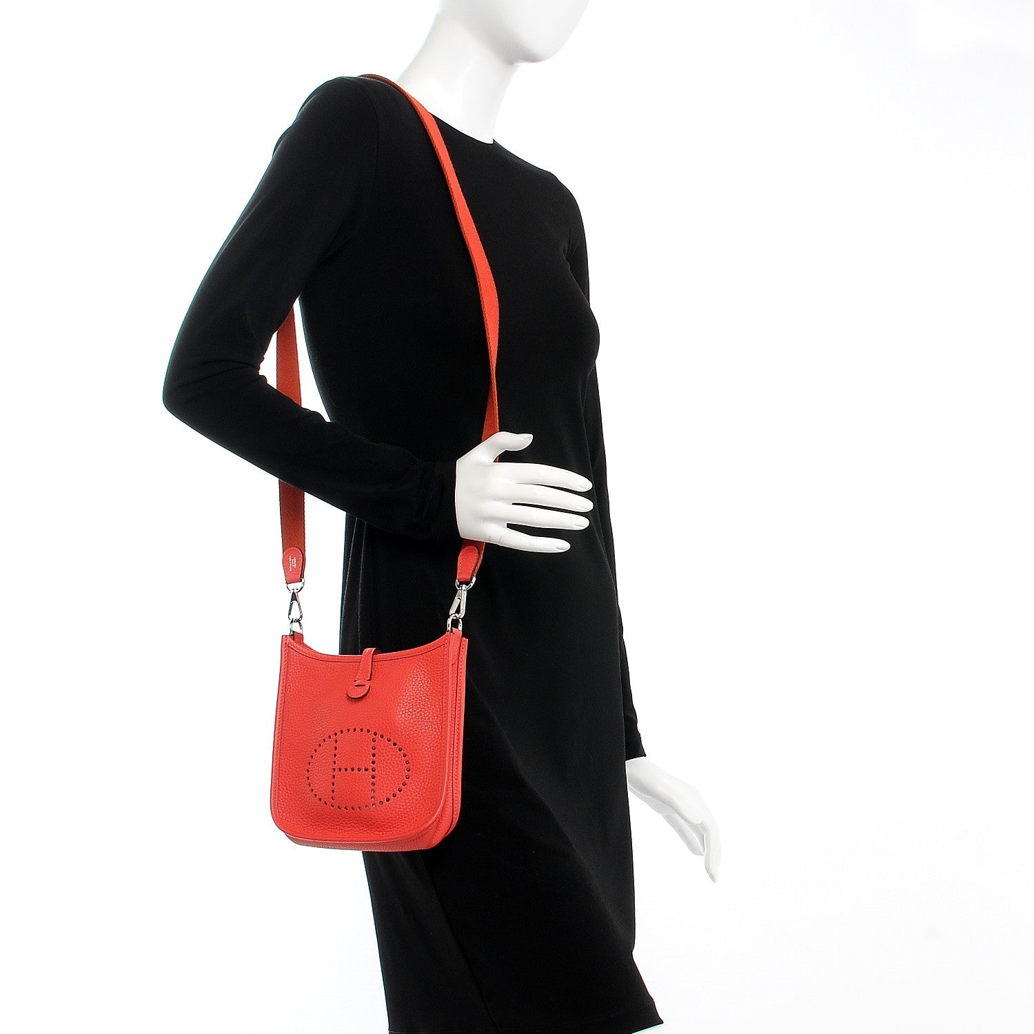 Hermes Taurillon Clemence Amazone Evelyne TPM Rouge Pivoine 2 of 7