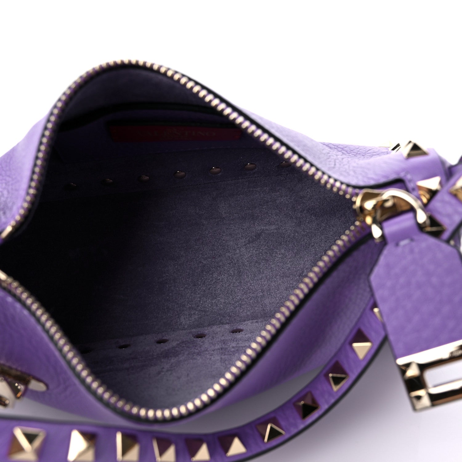 Valentino Garavani Pebbled Calfskin Small Rockstud Flip Lock Shoulder Bag Glicine 5 of 8