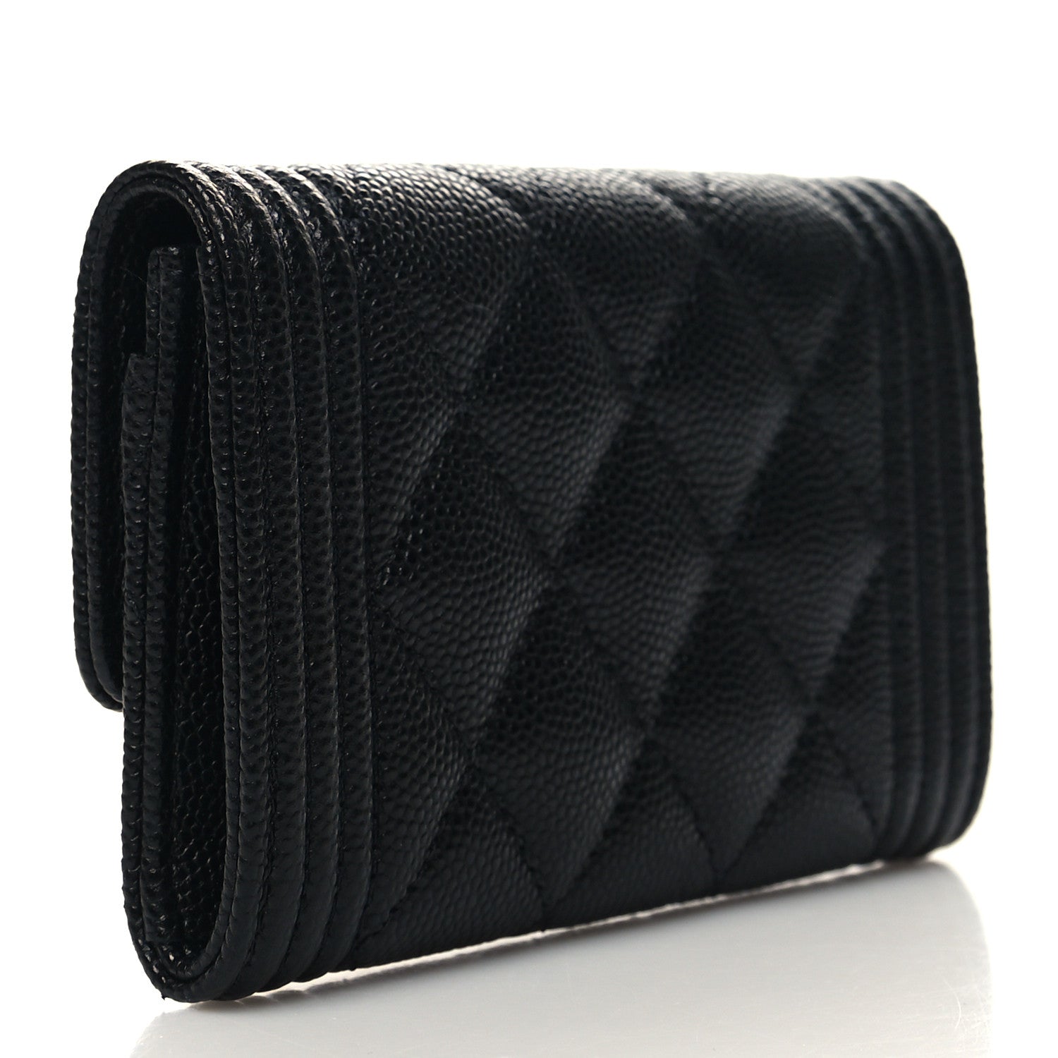 Chanel Caviar Quilted Boy Flap Card Holder Black 3 of 9
