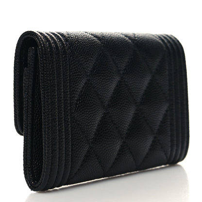 Chanel Caviar Quilted Boy Flap Card Holder Black 3 of 9