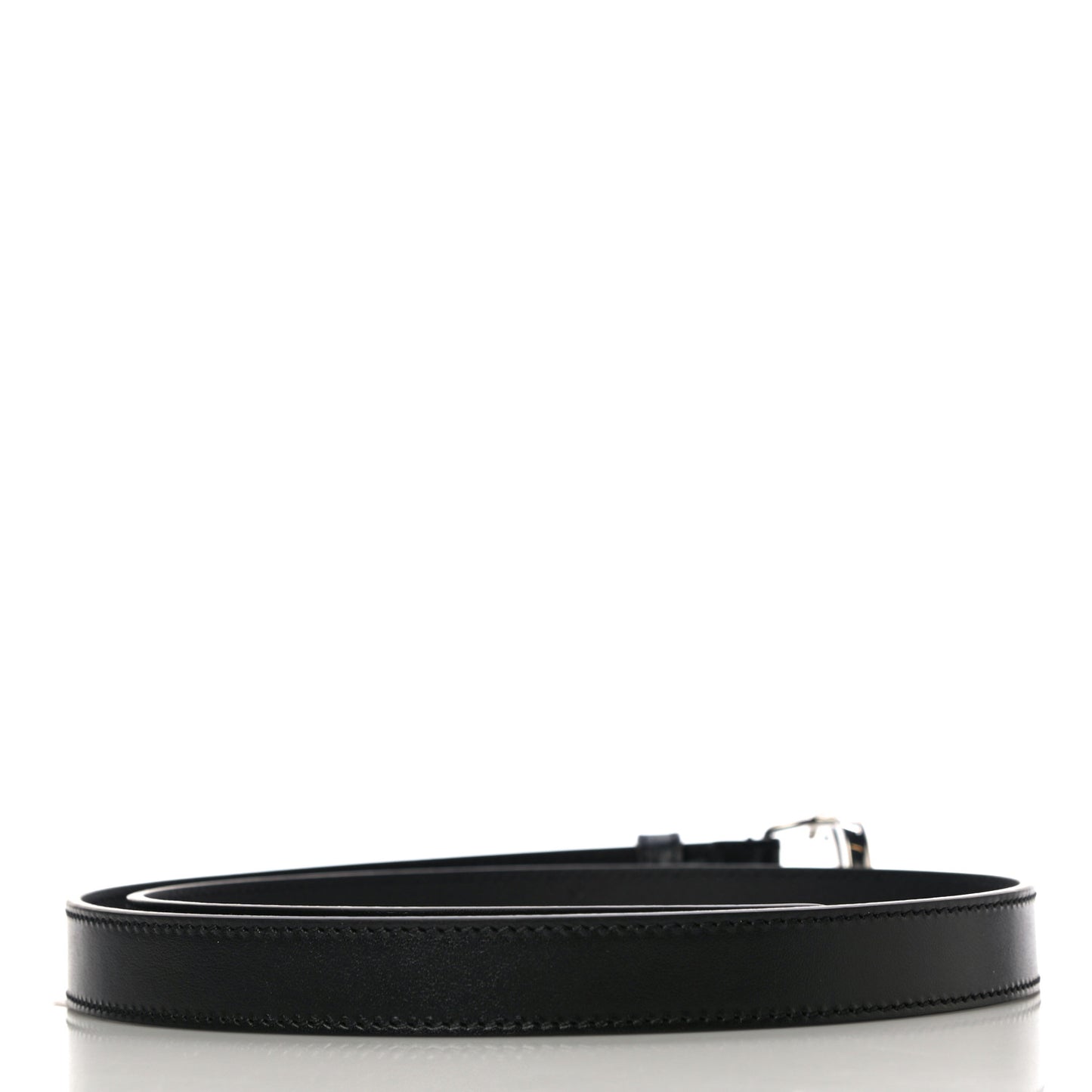Plutone Calfskin Palladium Double G 20mm Belt 80 32 Black