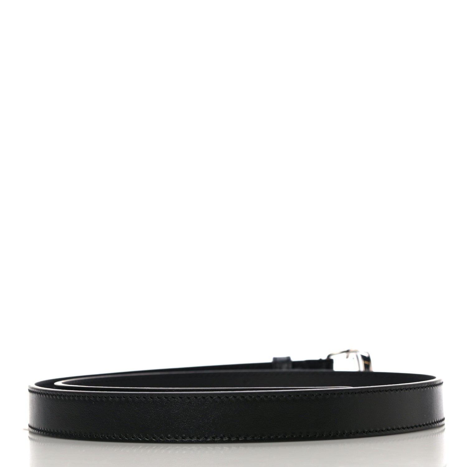Gucci Plutone Calfskin Palladium Double G 20mm Belt 80 32 Black 3 of 7