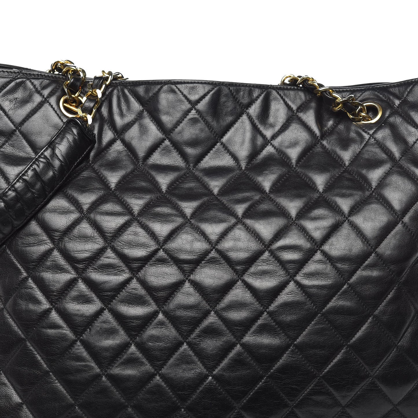 Lambskin Quilted Shoulder Bag Black