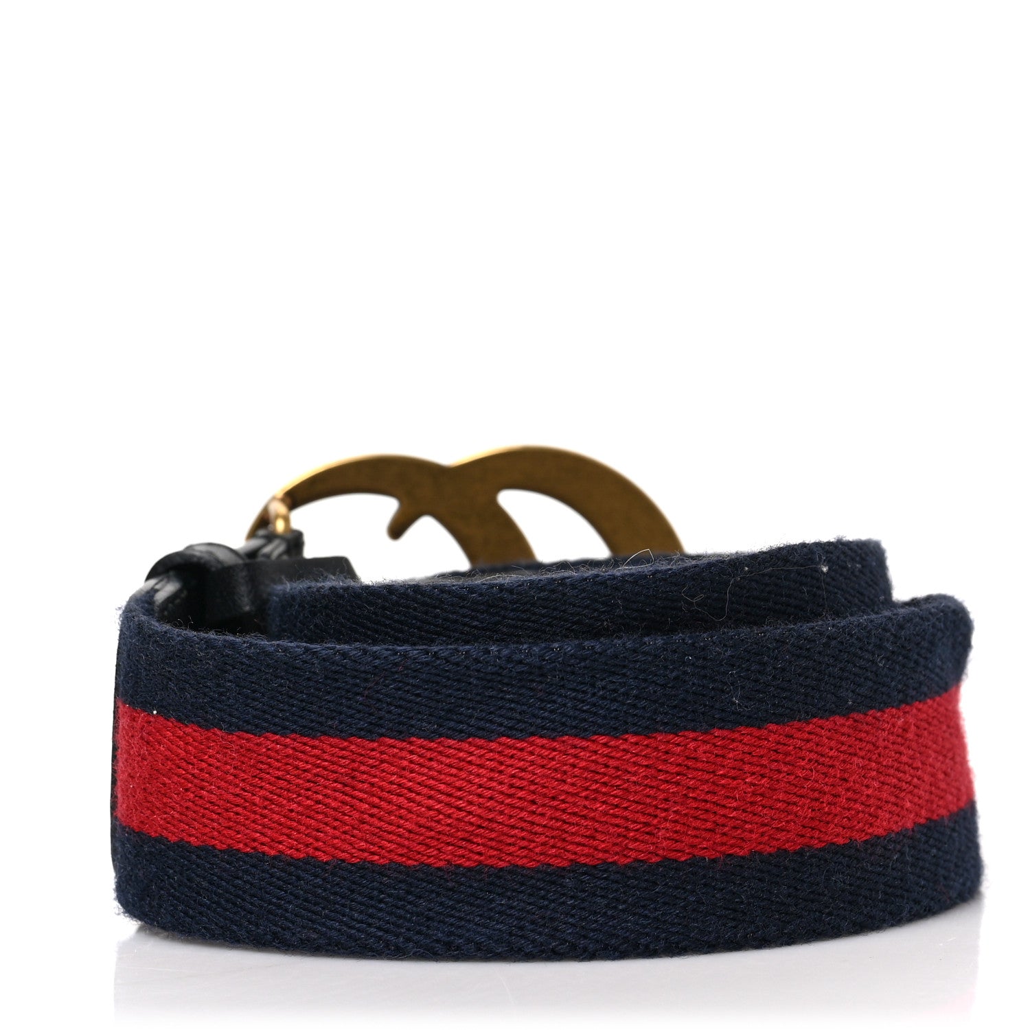 Gucci Nylon Calfskin Double G Web 40mm Belt 100 40 Blue Red Black 2 of 4