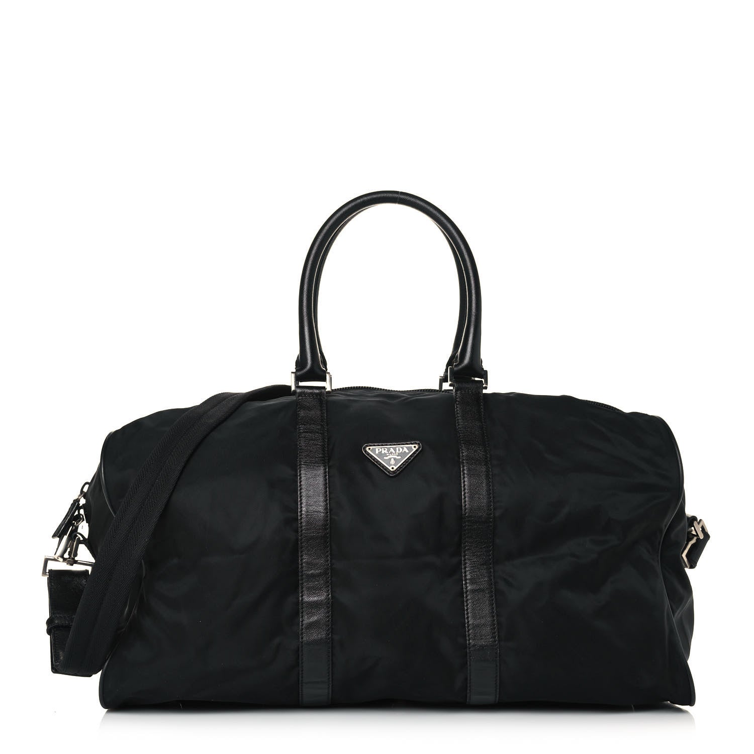 Prada Tessuto Nylon Saffiano Duffle Black 1 of 15