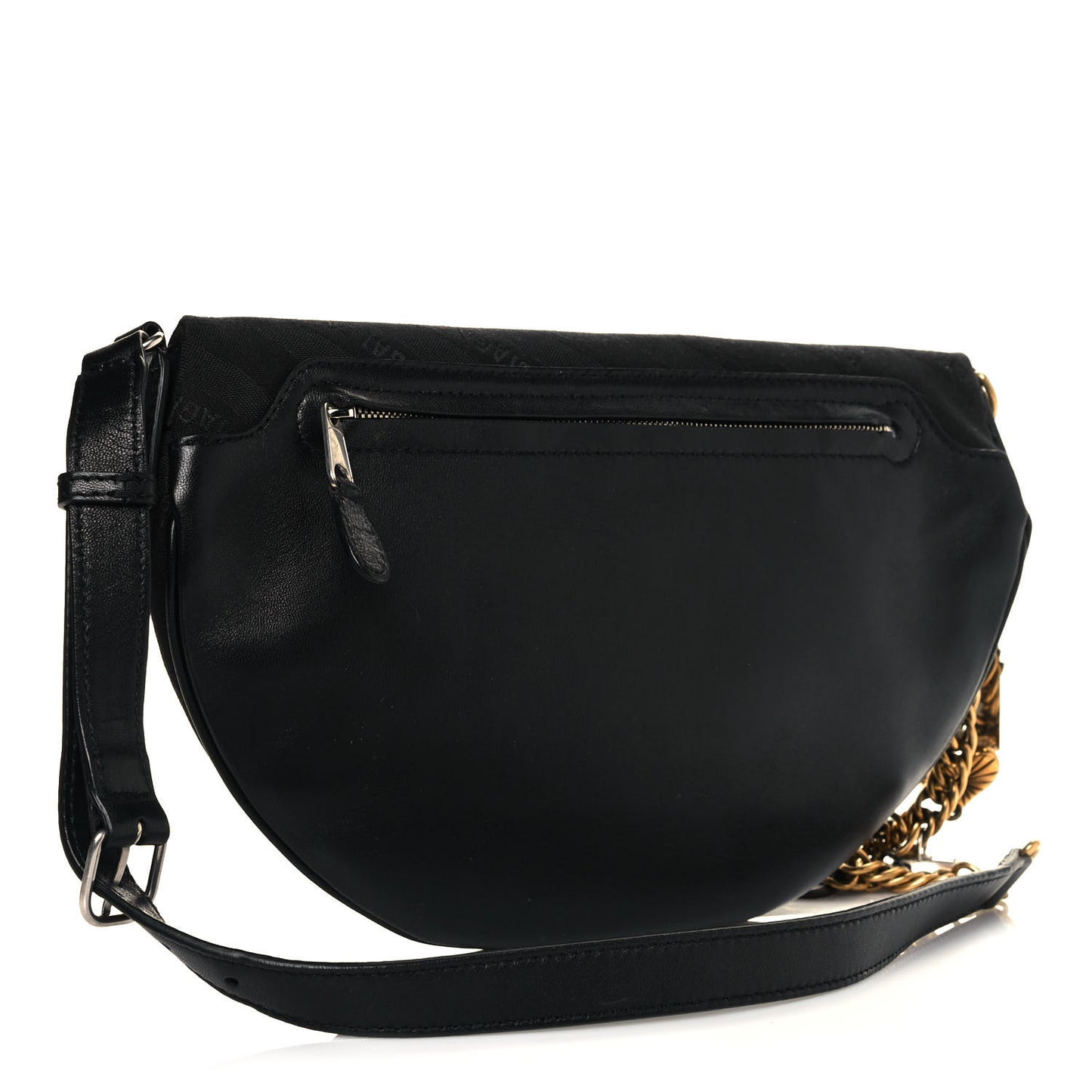 Canvas Jacquard Diagonal Allover Logo XS Souvenir Belt Bag Black