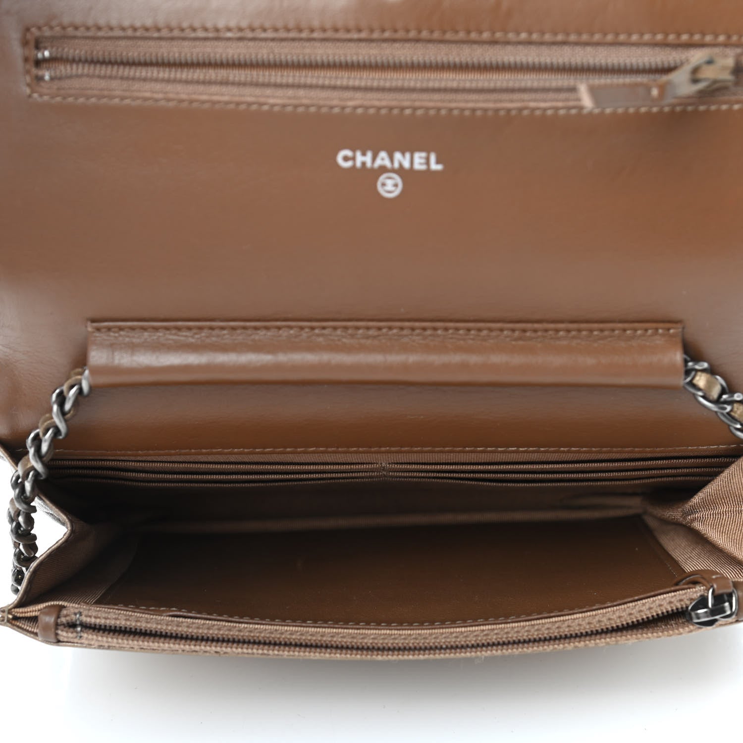 Chanel Metallic Aged Calfskin Quilted Reissue Wallet On Chain WOC Gold 4 of 4