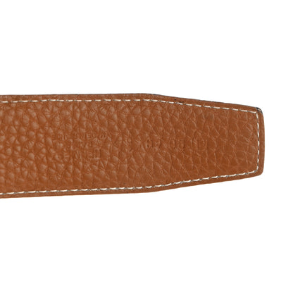 Hermes Togo 32mm H Belt 90 Bleu de Malte Gold 3 of 9