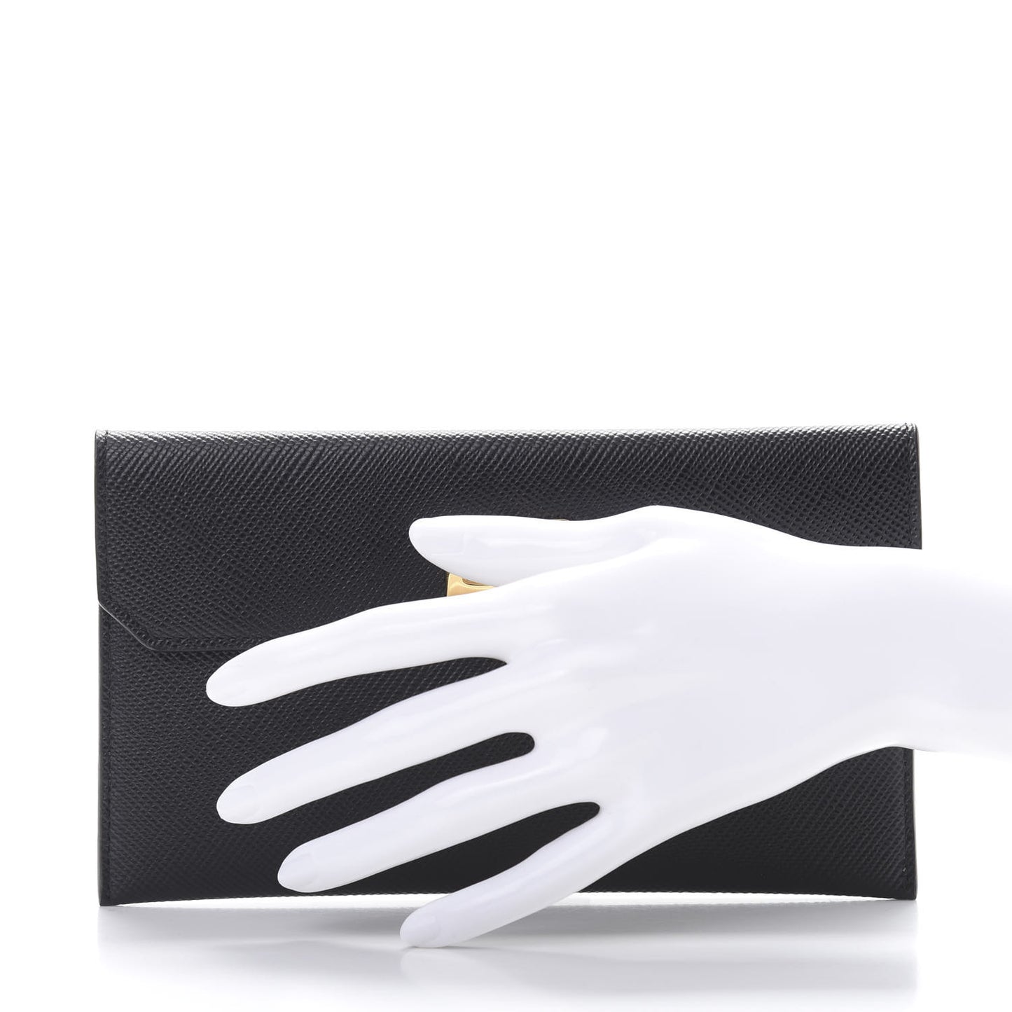 Saffiano Flap Clutch Black