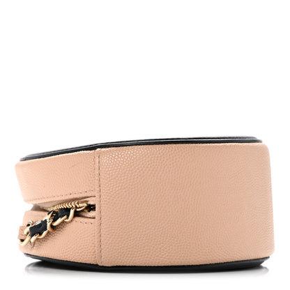 Chanel Caviar Quilted Round Filigree Crossbody Beige Black 4 of 12