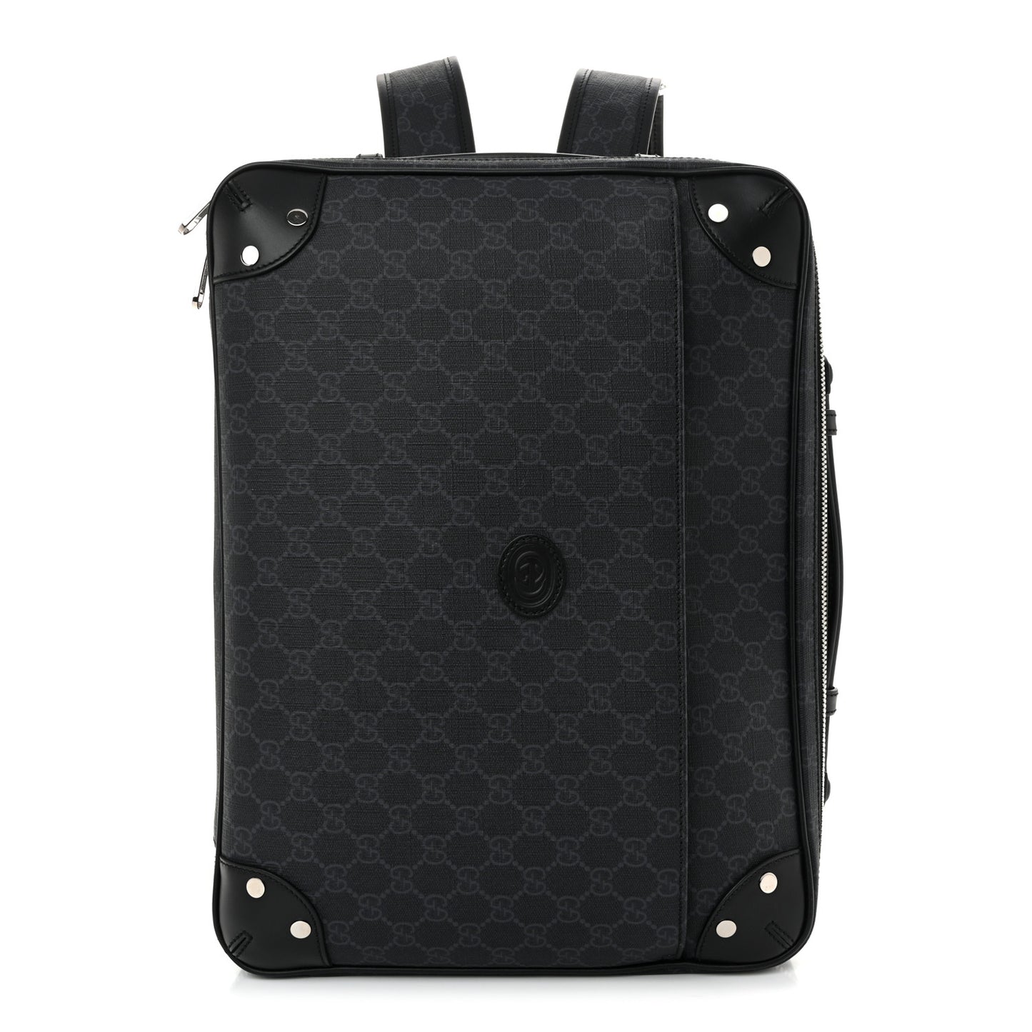 GG Supreme Monogram Briefcase Backpack Black Grey