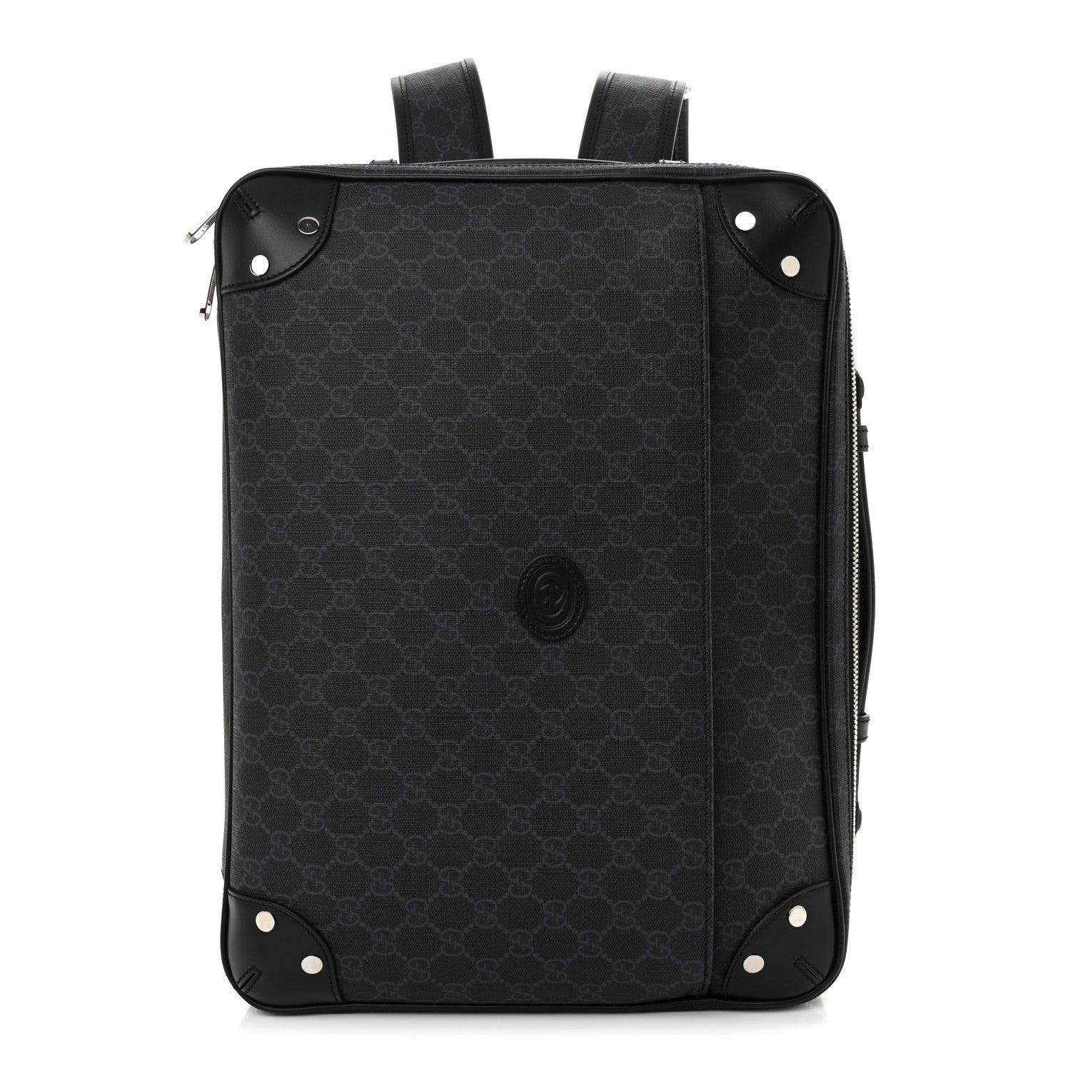 Gucci GG Supreme Monogram Briefcase Backpack Black Grey 3 of 13