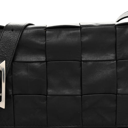 Bottega Veneta Paper Calfskin Maxi Intreccio Cassette Crossbody Bag Black 7 of 9