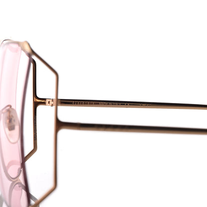 Gucci Oversized Round Sunglasses GG0252S Gold Brown 6 of 9