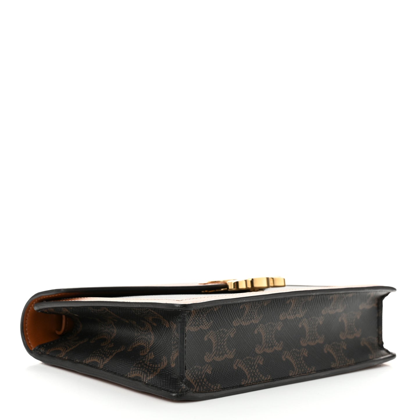 Triomphe Canvas Calfskin Margo Wallet on Chain Tan