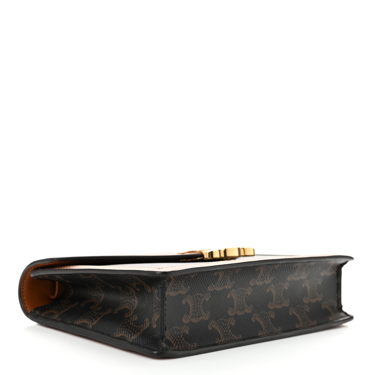 Celine Triomphe Canvas Calfskin Margo Wallet on Chain Tan 4 of 10