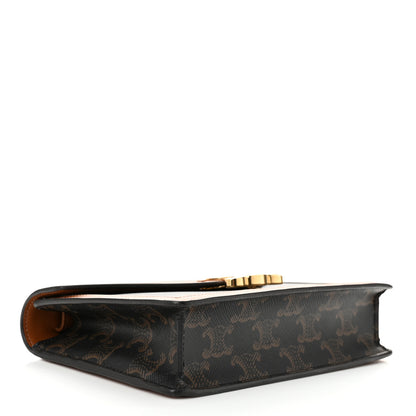 Celine Triomphe Canvas Calfskin Margo Wallet on Chain Tan 4 of 10
