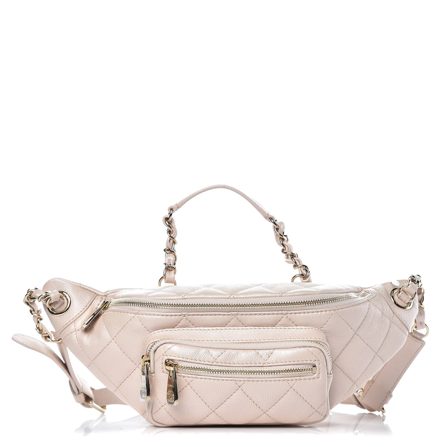 Chanel Iridescent Calfskin Quilted All About Waist Belt Bag Beige 1 of 8