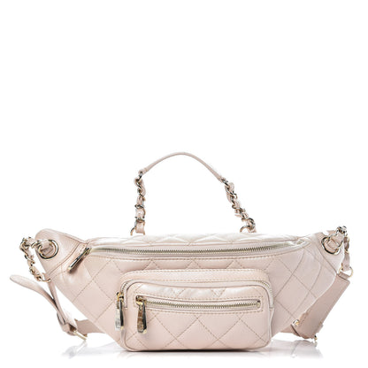 Chanel Iridescent Calfskin Quilted All About Waist Belt Bag Beige 1 of 8