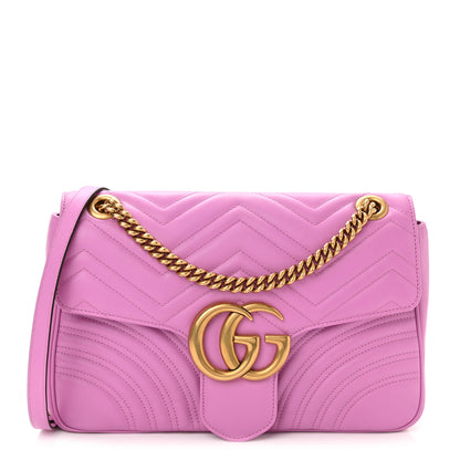 Gucci Calfskin Matelasse Medium GG Marmont Shoulder Bag Candy Mousse 1 of 10