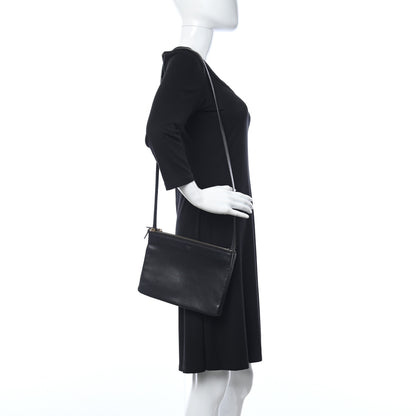 Celine Goatskin Large Trio Crossbody Bag Black 2 of 14