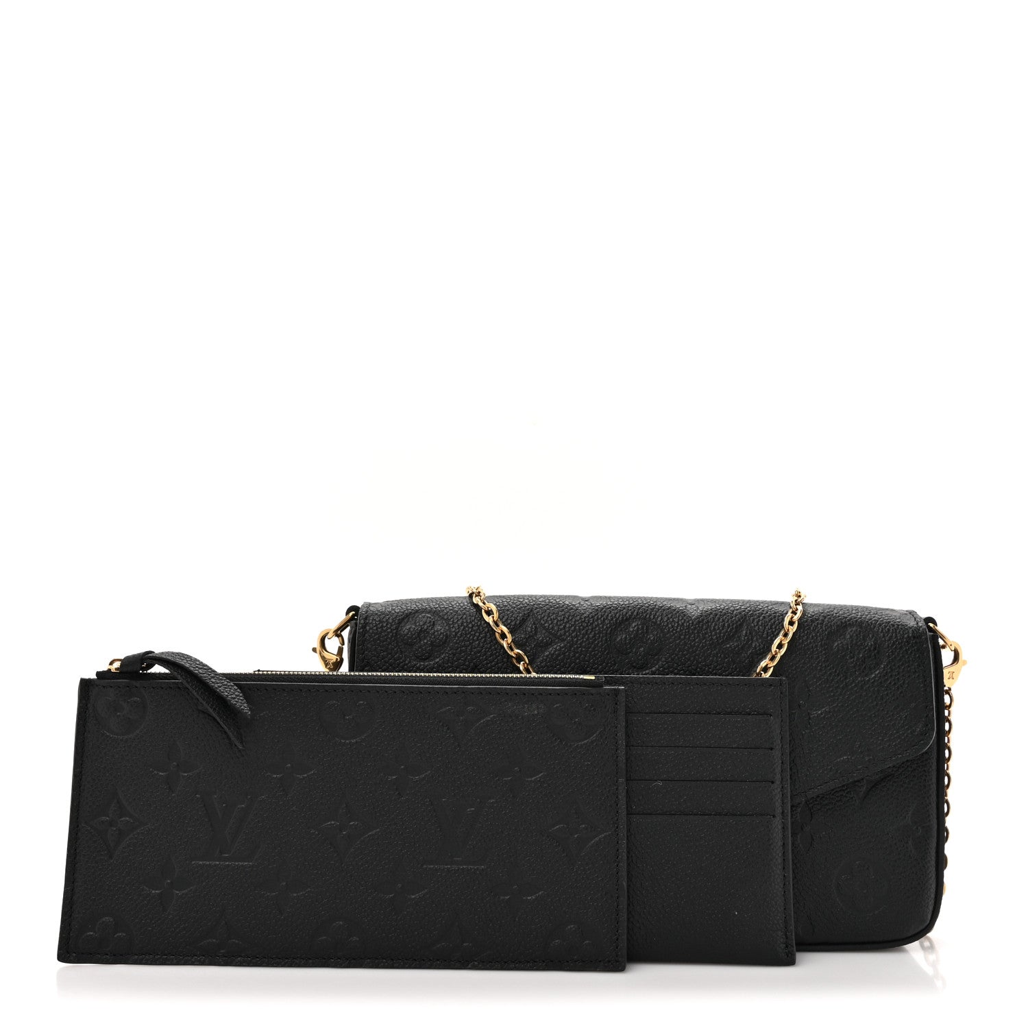 Louis Vuitton Empreinte Pochette Felicie Chain Wallet Black 3 of 14
