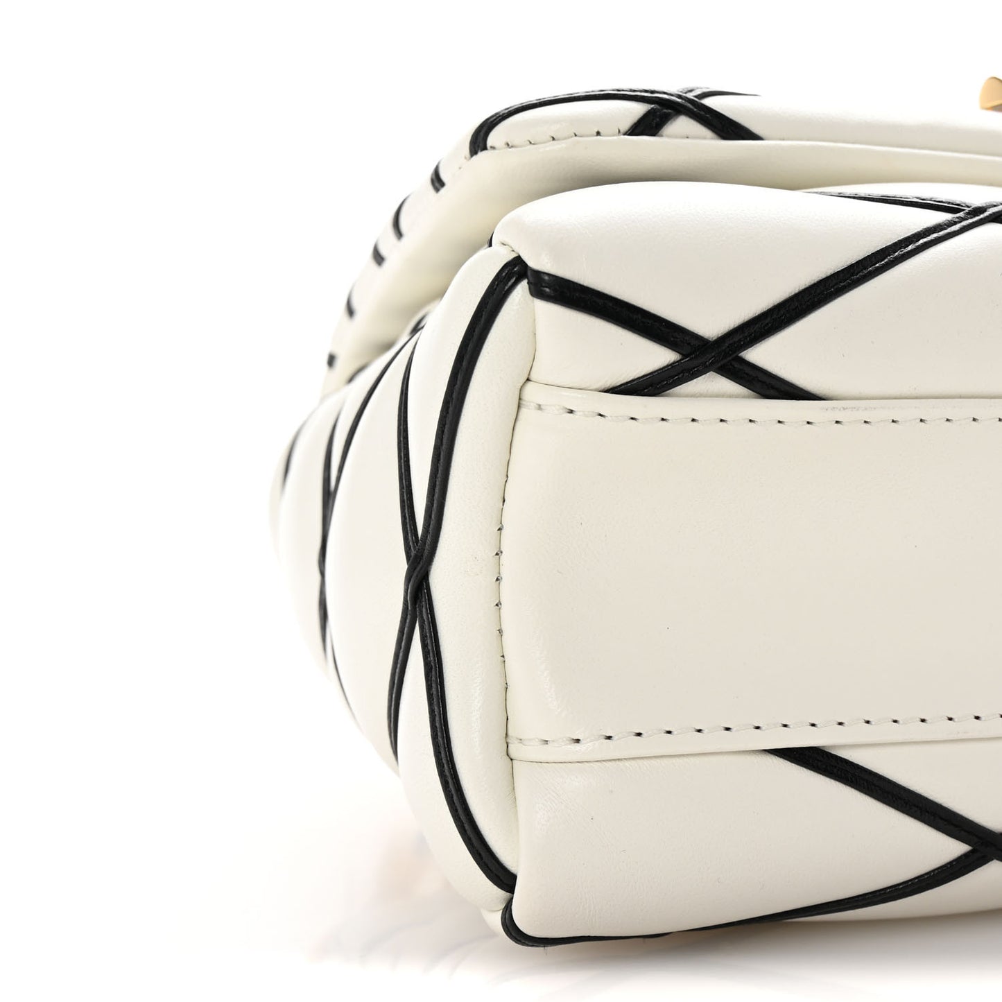 Lambskin Malletage Top Handle GO-14 MM White Black