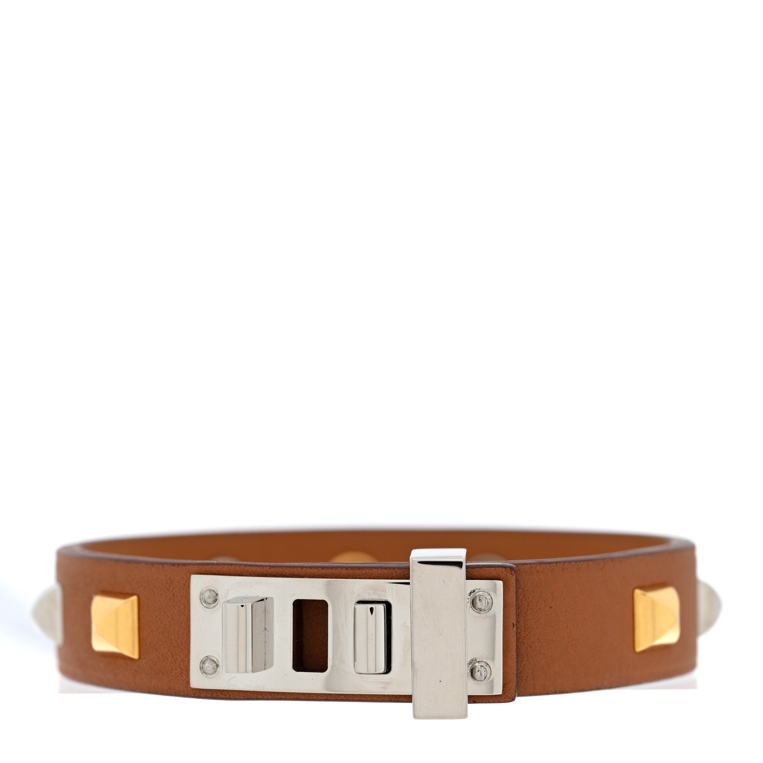 Hermes Swift Mini Dog Square Studded Bracelet T2 Gold 1 of 4