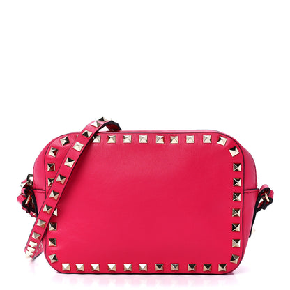 Valentino Garavani Calfskin Rockstud Camera Crossbody Bag Deep Fuxia 1 of 13