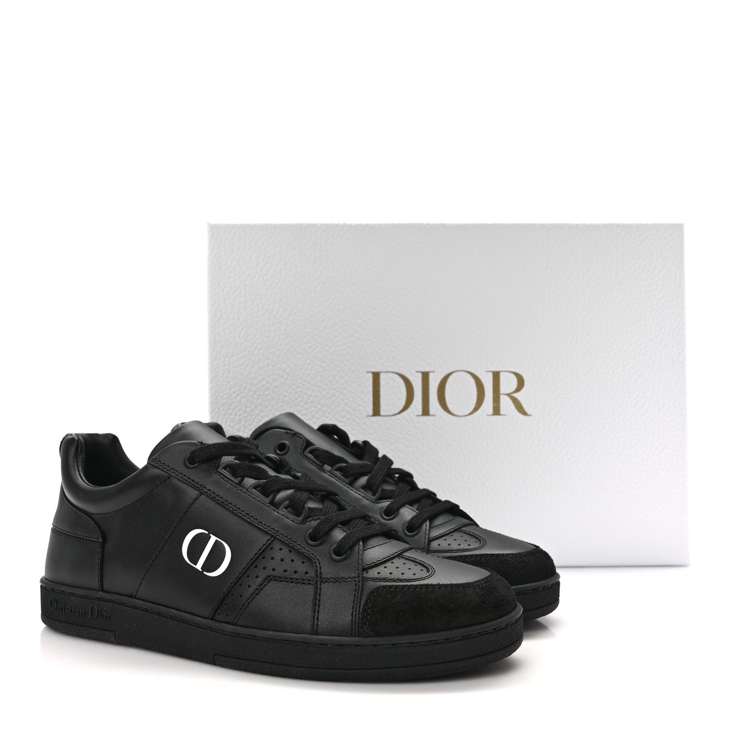 Christian Dior Calfskin Suede Logo Sneakers 36 Black 9 of 9