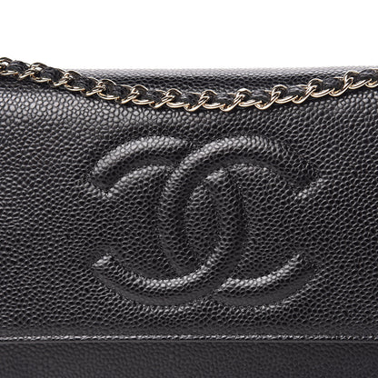 Chanel Caviar Timeless CC Wallet On Chain WOC Black 11 of 14