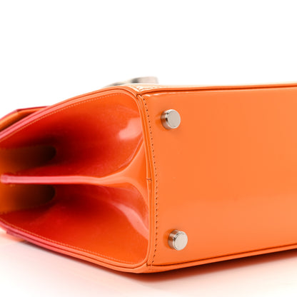 Salvatore Ferragamo Brushed Calfskin Airbrush Small Iconic Top Handle Bag Orange Multicolor 8 of 9