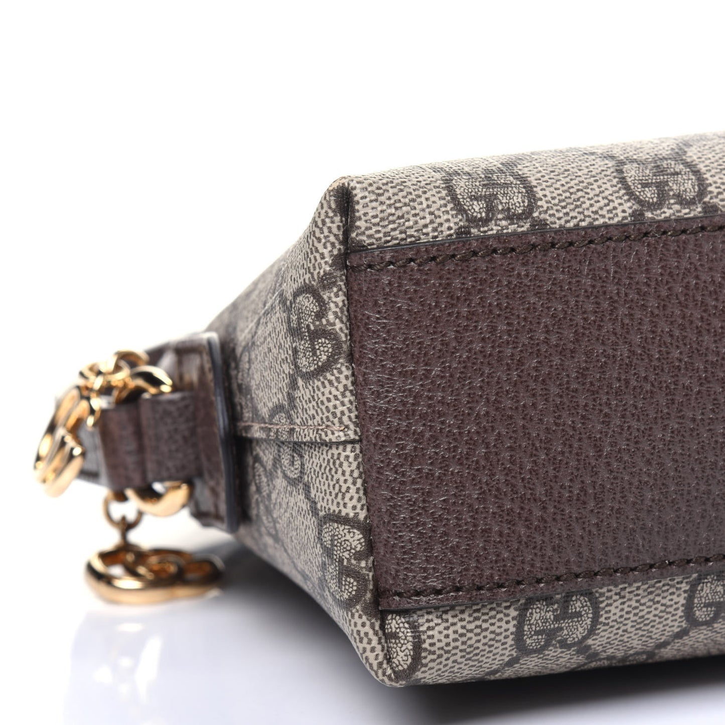 GG Supreme Monogram Textured Dollar Calfskin Web Small Ophidia Dome Shoulder Bag Beige Ebony New Acero
