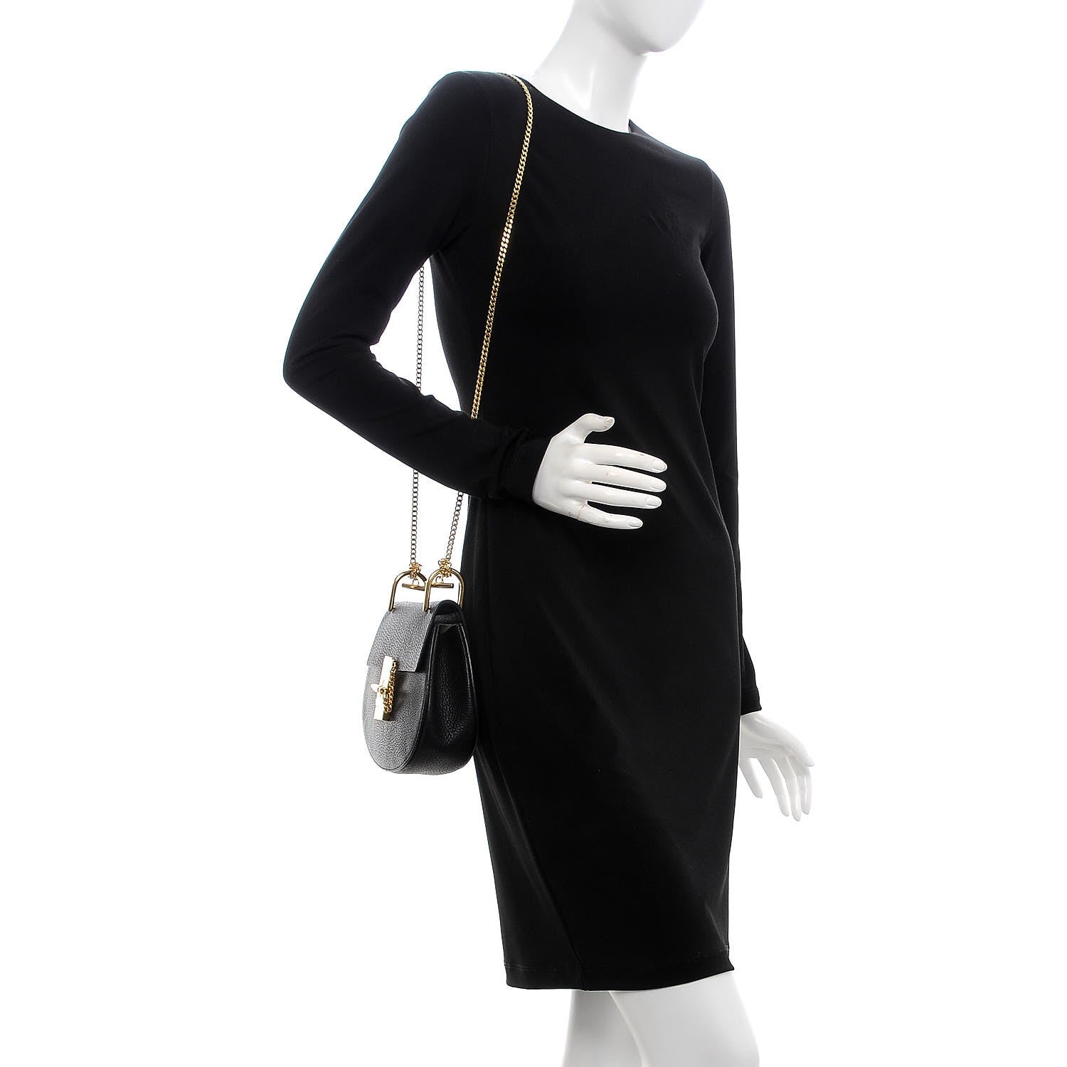 Chloe Grained Lambskin Mini Drew Shoulder Bag Black 2 of 6