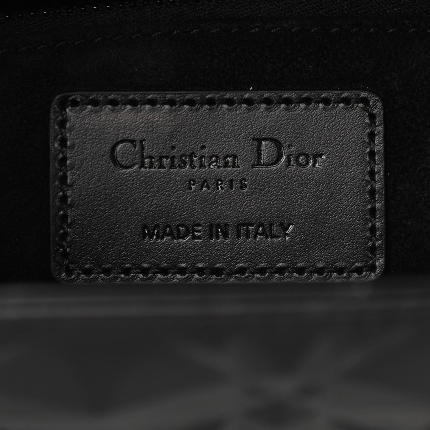 Calfskin Cannage Diamond Cannage Medium Lady Dior Black