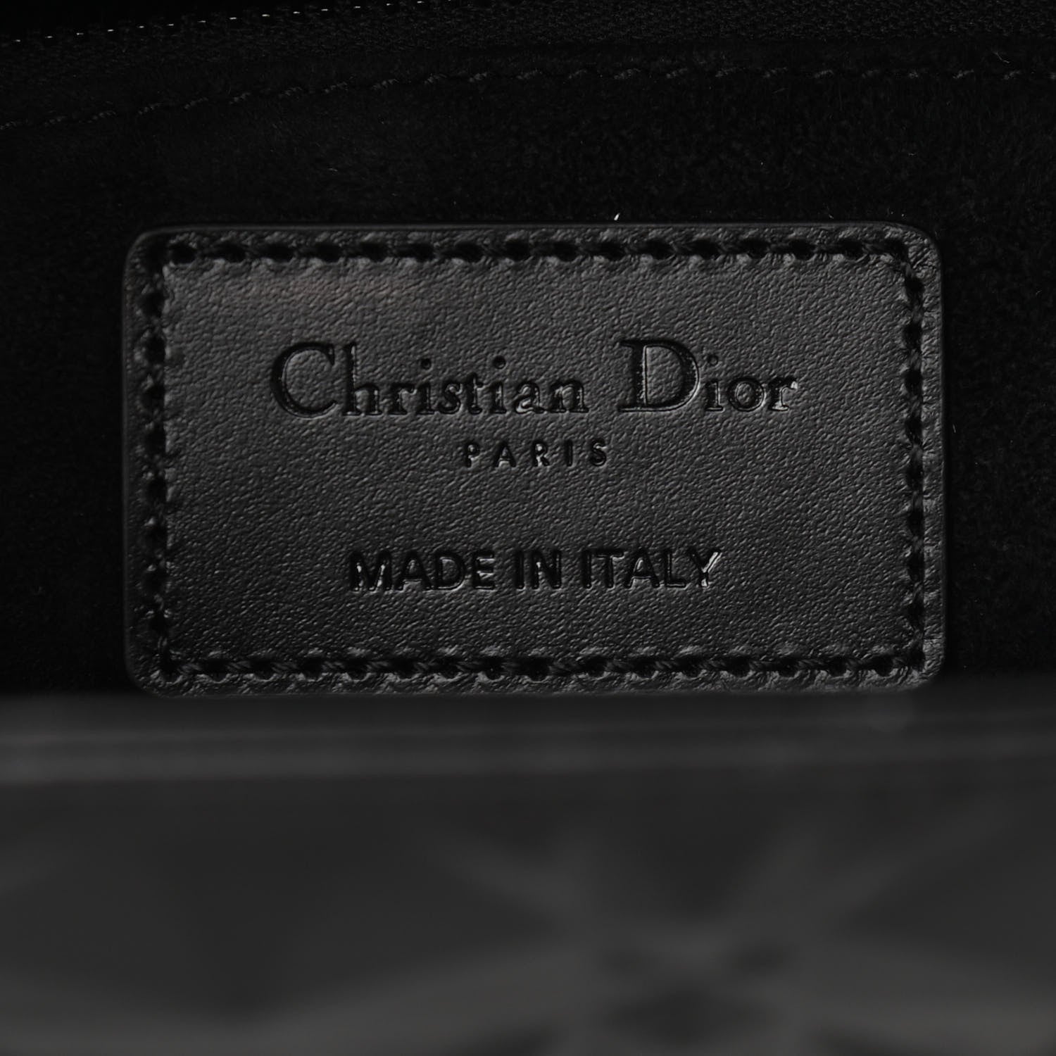 Christian Dior Calfskin Cannage Diamond Cannage Medium Lady Dior Black 6 of 10