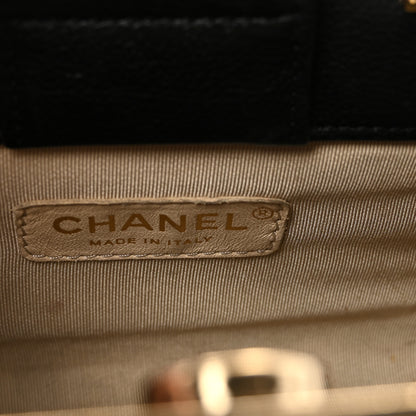 Chanel Grained Calfskin Stitched Mini Label Click Shopper Black 10 of 19