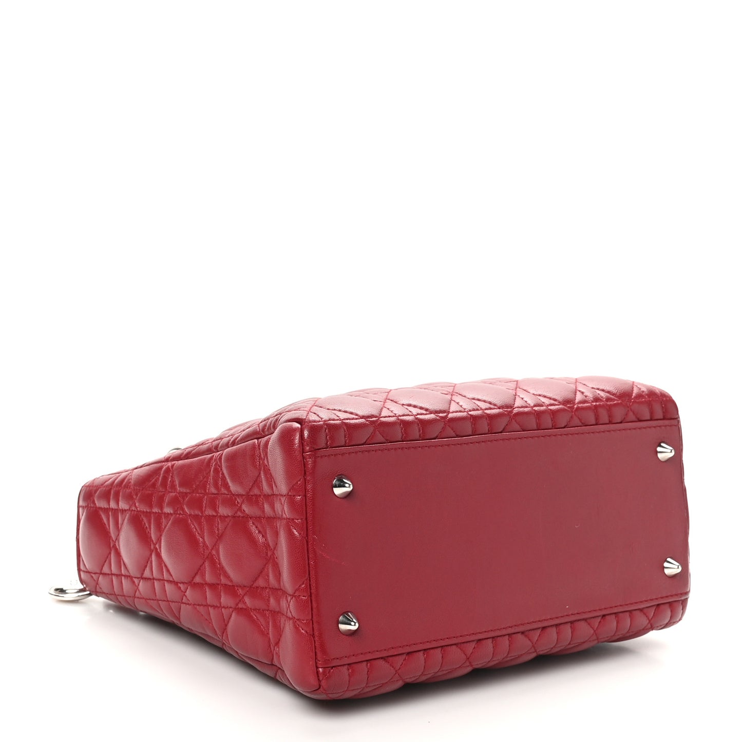 Lambskin Cannage Medium Lady Dior Red